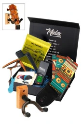 Midex AC-20AC-PAK Akustik Gitar Aksesuar Seti Gitar Tel Askı Capo Tuner Pena ve Full Set - 1