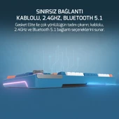 Gamepower Gasket Elite X RGB Wireless/Bluetooth/Kablolu Mekanik Hot-Swap Yağlı Switch Gasket Gaming Klavye - 9