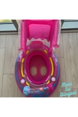 Gölgelikli Pembe Renk Bebek Deniz Simidi, Bebek Havuz Simidi, 0-3 Yaş 71cm*60cm - 4