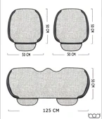 Bod Oto Koltuk Koruyucu Keten Minder Cepli 3 Lü Set Gri thumbnail 5