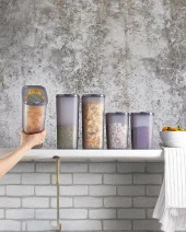 4'lü Erzak Kabı, Saklama Kabı Seti - Plastik Erzak Kabı Takımı - 2.5 Litre, 4 Litre - 1