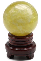 Limon Kuvars Doğal Taş Standlı Küre thumbnail 2