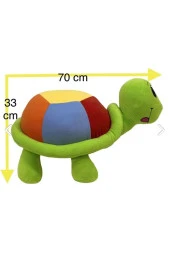 Renkli Tosbik Sevimli Dev Boy Kaplumbağa Peluş 70 Cm - 1