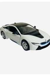 Bmw I8 Coupe - 1/24 7inch Beyaz Lisanslı Metal Model Araba Koleksiyon - 4