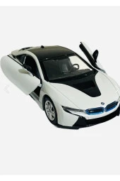 Bmw I8 Coupe - 1/24 7inch Beyaz Lisanslı Metal Model Araba Koleksiyon - 7