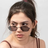 Daniel Klein DK4184-1 Siyah Yatay Altıgen Polarize Camlı Kadın Güneş Gözlüğü - 3