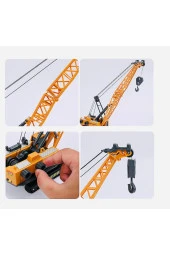 Metal Kule Vinç 1:55 ölçek İnşaat Makinası iş İpli Sarılır Makaralı Paletli Kurtarıcı Oyuncak - 4
