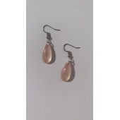 Yanardöner Pembe ve Turuncu Gümüş Aksesuarlı Damla Şekil Sallantılı Epoksi Küpe El Yapımı Hediyelik thumbnail 5