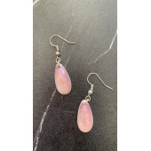 Yanardöner Pembe ve Turuncu Gümüş Aksesuarlı Damla Şekil Sallantılı Epoksi Küpe El Yapımı Hediyelik thumbnail 6