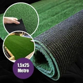 7 MM ÇİM HALI 1,5x25 Metre SUNİ DEKORATİF ÇİM HALI KAYDIRMAZ TABANLI YAPAY ÇİM PASPASI - 1