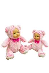 Bebek Yüzlü Peluş Ayı 45 Cm Pembe - 4