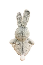 Bebek Yüzlü Peluş Tavşan 60 cm ve Bebek Yüzlü 45 Cm Peluş Tavşan Gri - 4