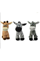 Peluş Oyuncak Sevimli Zebra-zürafa-eşşek 30 Cm 3 Adet - 1