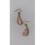 Yanardöner Pembe ve Turuncu Gold Aksesuarlı Damla Şekil Sallantılı Epoksi Küpe El Yapımı Hediyelik thumbnail 6