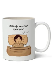 Zabağınan Zor Uyanıyoruz Baskılı Kupa Bardak Baskılı Kahve Kupa Bardak thumbnail 1