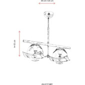 AVONNI AV-4117-2BY Beyaz Boyalı Modern Avize E27 Metal Cam 50x25cm thumbnail 2