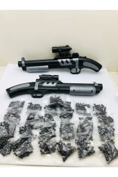 Boncuk Atan 2 Adet Lazerli Pompalı Tüfek Ve 25 Paket - 4