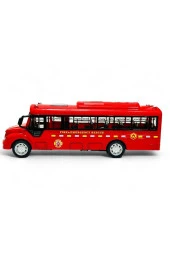 Otobüs Oyuncak kırılmaz Sesli itfaiye Otobüsü Işıklı 20 Cm kırmızı thumbnail 1