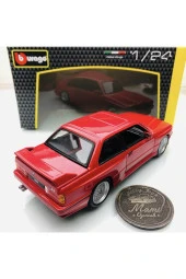 Yeni - New 1988 BMW M3 (E30) Red 1:24 Ölçek Burago Marka - 2