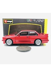 Yeni - New 1988 BMW M3 (E30) Red 1:24 Ölçek Burago Marka - 5