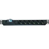 AGER 19" 1U 6lı Sigortalı Priz Modülü Metal Gövdeli AA-PRZ01U19-6S-AL - 1