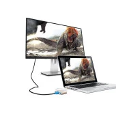 S-LINK SL-USB-C68 0.15metre TYPE-C - HDMI_USB 3.0 Çevirici Adaptör Gold 4K thumbnail 2