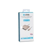 S-LINK SL-USB-C68 0.15metre TYPE-C - HDMI_USB 3.0 Çevirici Adaptör Gold 4K thumbnail 4