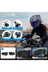 Kask Intercom Bluetooth Kulaklık Y10 Bluetooth Motosiklet Kulaklık 5.0 Motosiklet Kulaklık - 4