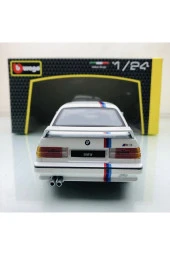 Yeni - New 1988 BMW M3 (E30) White 1:24 Ölçek Burago Marka - 4