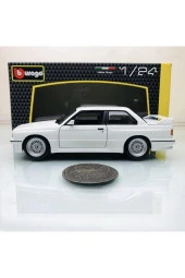 Yeni - New 1988 BMW M3 (E30) White 1:24 Ölçek Burago Marka - 5