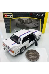 Yeni - New 1988 BMW M3 (E30) White 1:24 Ölçek Burago Marka - 7