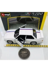Yeni - New 1988 BMW M3 (E30) White 1:24 Ölçek Burago Marka - 8