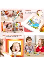 Pembe Modern Banyo Lavabo Set - Müzikli Işıklı Eğitici Lavabo Oyuncak - Öğretici Gelişim Oyuncağı - 3