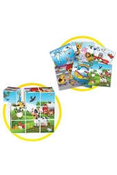 Baby Puzzle Cubes Bebek Resimli Küpler 9 Parça Yapboz Küp Eğitici Kız Erkek Çocuk Oyuncak Orijinal - 1