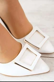 Feles Kare Toka Detaylı Stiletto Kadın Topuklu Ayakkabı - 3