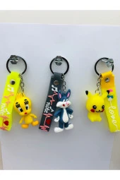 Pikachu,tweety,bugs Bunny Anahtarlık Oyuncak Ve Çanta Aksesuarı - 1