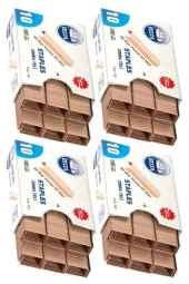 Zımba Teli Küçük No:10 1000 li Bakır Sarı 4 Paket Küçük Delta Zımba Teli 15 Yaprak Zımbalama Kapasiteli Büro Ofis Okul - 1