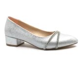 Mehtap Çift Şerit Taş Detaylı 4 cm Topuklu Kadın Klasik Ayakkabı thumbnail 1