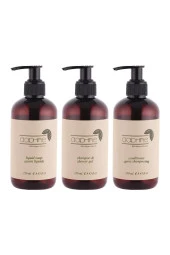 Boş 3 Lü Pompalı Doldurulabilir Plastik Pet Boş Şişe Sabun Şampuan Saç Kremi Için 250 Ml thumbnail 1