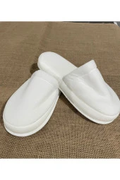 Çift Kat Polyester Havlu Süslenebilir Lohusa Terliği Kalın Sünger Taban Otel Banyo Terlik thumbnail 2