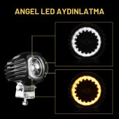 Nukrotech 2 Adet Set City 15W Motosiklet Sis Farı Angel Led Çerceveli - 1