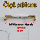 Milano Gerçek Porselen Altın Gold 160 mm Mobilya Mutfak Kulp Çekmece Dolap Kulplar Kapak Kulpu Kulbu - 2