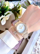 Wesse Elite Çelik Kordon Kararmaz Renk Atmaz Bayan Kol Saati 30Mt Suya Dayanıklı+Bileklik BWWL112004 thumbnail 2