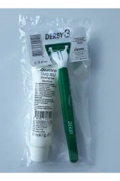 Otel Tipi Seyehat Tipi Traş Seti Jelatinli 3 Bıçaklı Traş Bıçağı + 15 Ml Traş Jeli thumbnail 2