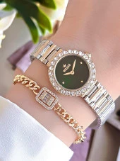 Wesse Elite Çelik Kordon Kararmaz Renk Atmaz Bayan Kol Saati 30Mt Suya Dayanıklı+Bileklik BWWL112105 thumbnail 1