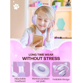 STN-28 Kedi Kulak Kulaklık Yeni Sevimli Moda Bluetooth 5.0 Kulaklık Yüksek Ses Akıllı Led Işıklı - 2