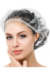 500 Adet Saç Duş Bonesi Tek Kullanımlık Plastik Naylon Bone thumbnail 1