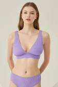 Lila Reps Üçgen  Tek Üst Bikini thumbnail 1