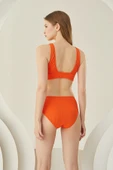 Turuncu Reps Yüksek Bel Tek Alt Bikini thumbnail 3