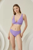 Lila Reps Üçgen  Tek Üst Bikini thumbnail 6